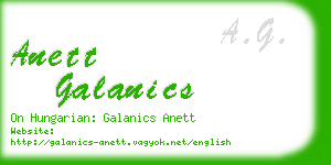 anett galanics business card